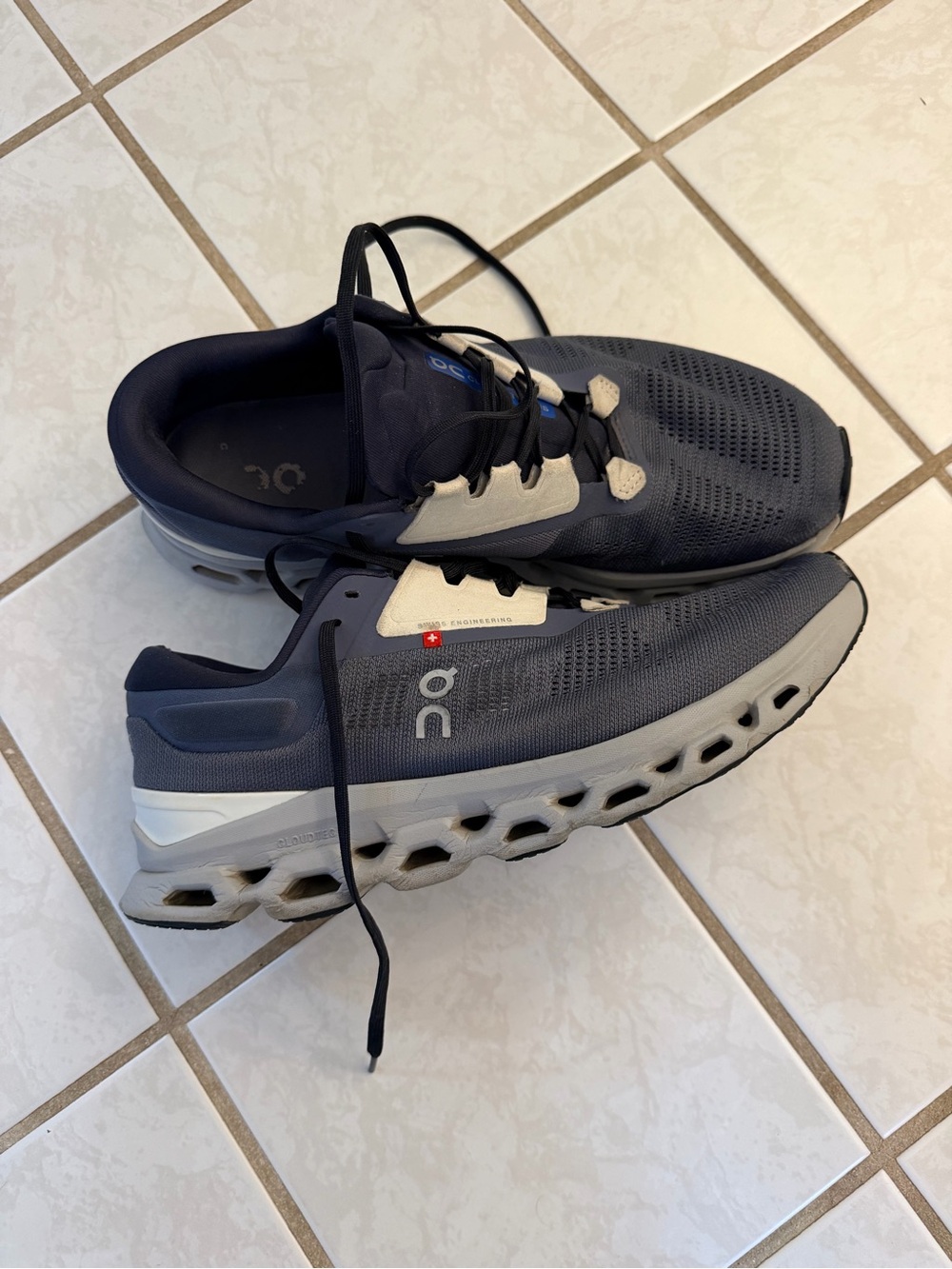 On Running Men's Shoes Navy Blue and Light Gray